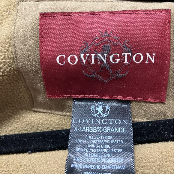 Covington Men’s Jacket, XL, Brown, Full Front Zipper, Lined, Casual, Mid Length - Picture 4 of 8